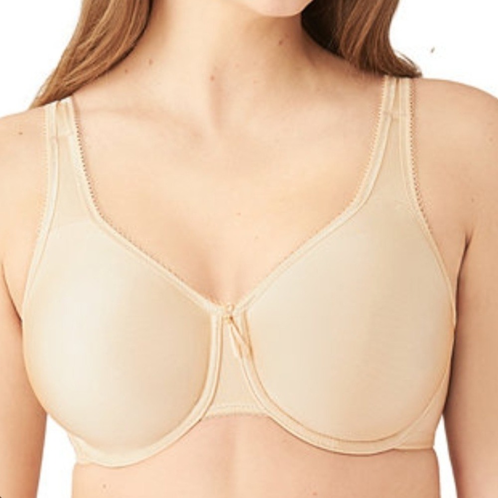 Wacoal Basic‎ Beauty Full Figure Underwire Bra 40DDD Nude Beige Unlined 855192